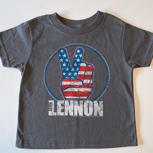NEW!! JOHN LENNON USA Flag Peace Kids Tee Shirt